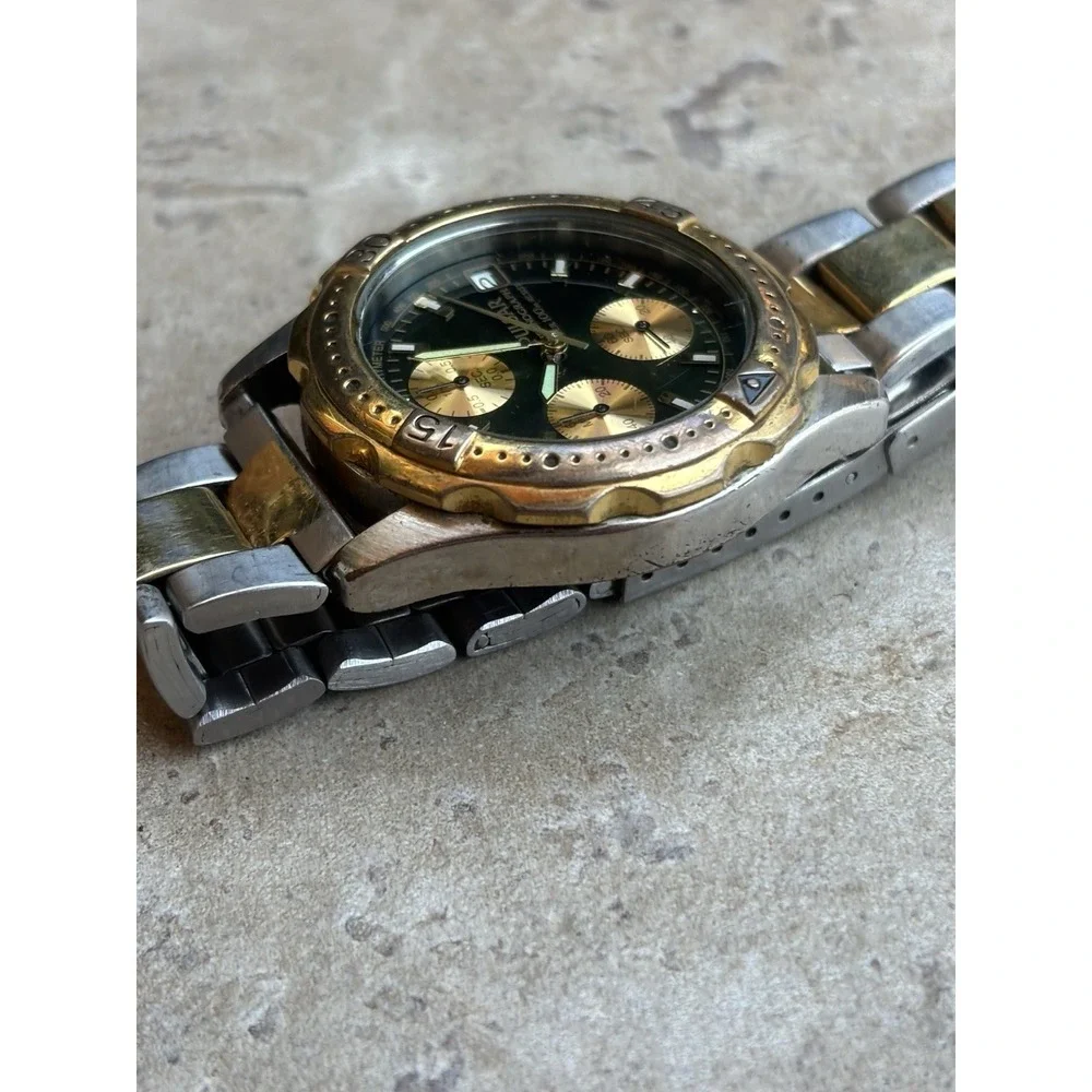⭐️Vtg TWO TONE CHRONOGRAPH MEN'S WATCH 
